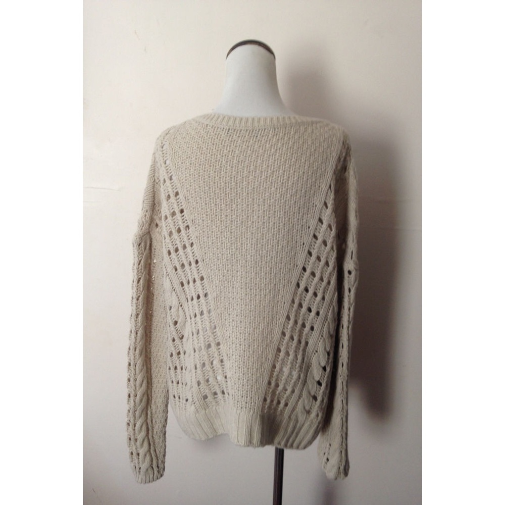 Vince cableknit wool yak fisherman's sweater L XL - Picture 3 of 4